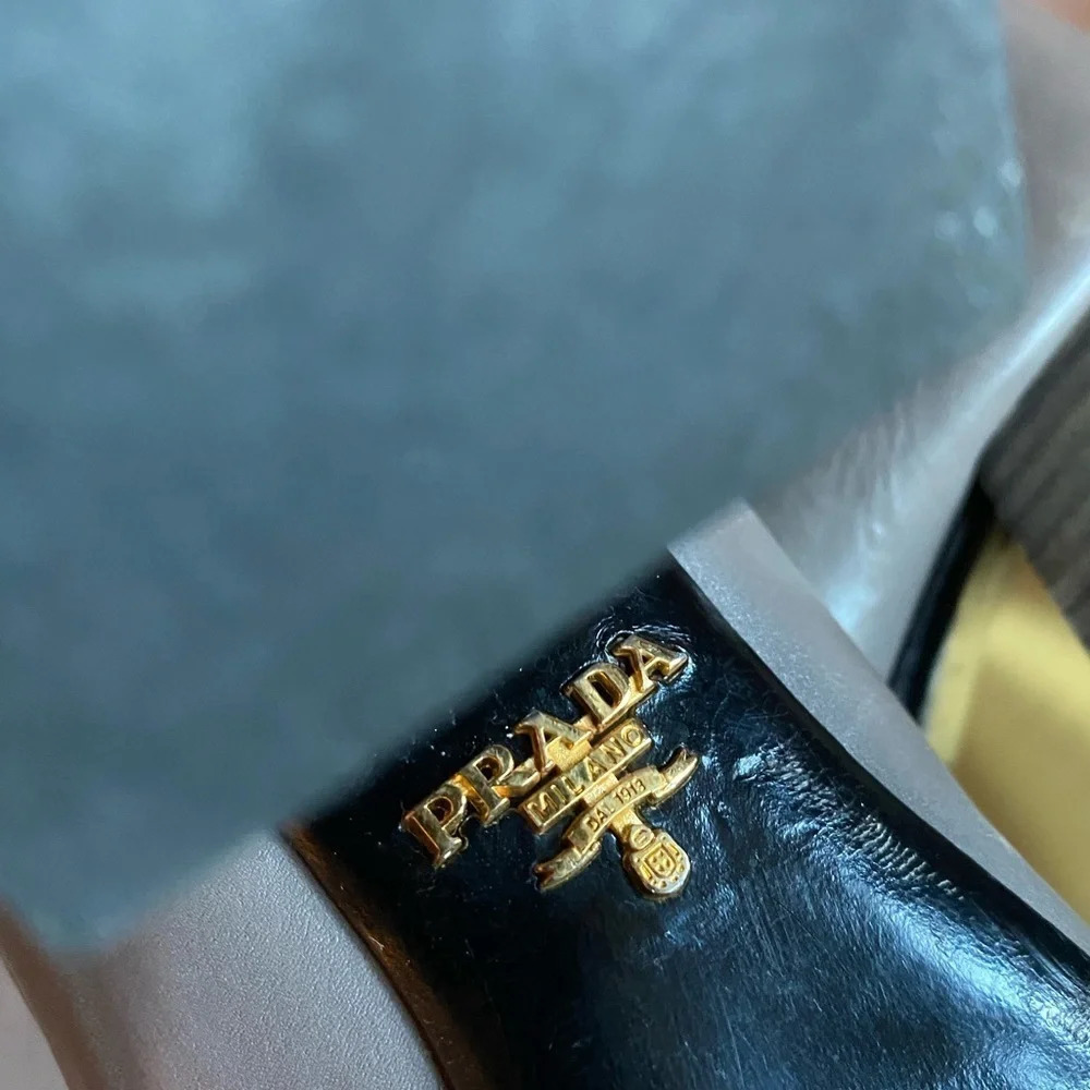 PRADA Nude leather ankle boots